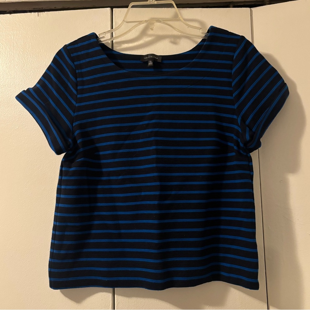 LIKE NEW!! The Limited black & blue striped top